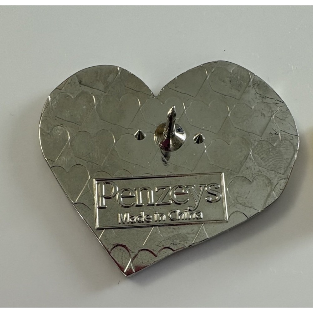 Penzey's Teach Heart Stain Glass Enamel Pin Pinback Lapel Brooch - Picture 2 of 3